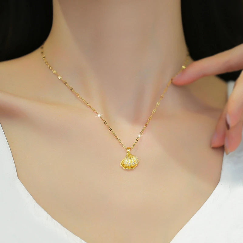 Korean Hidden Pearl Shell Necklace